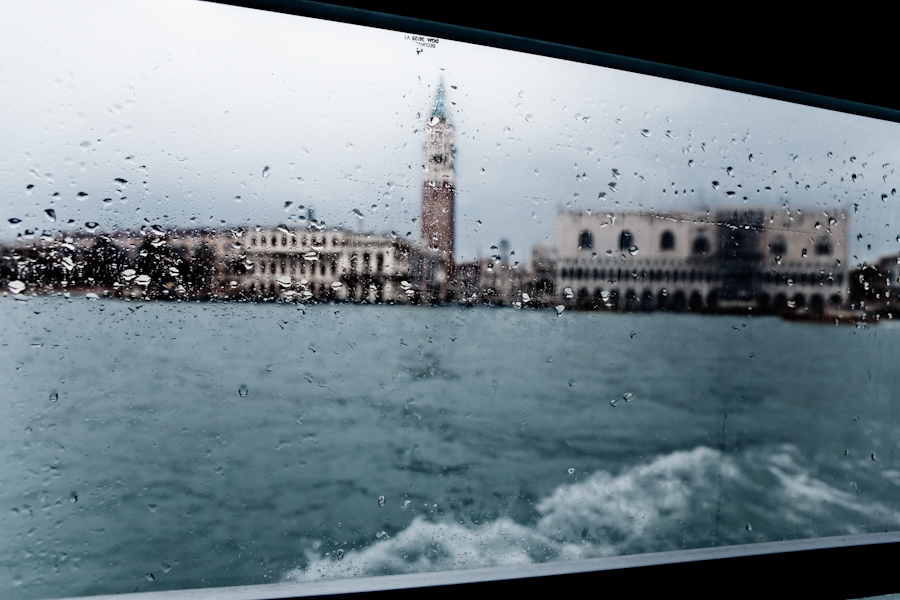 Venice-A view of Doge's Palace seen from the lagoon, color landscape photo