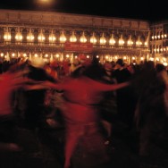 Venice-Ring Around the Rosy in St. Mark's square at Carnival, color landscape photo