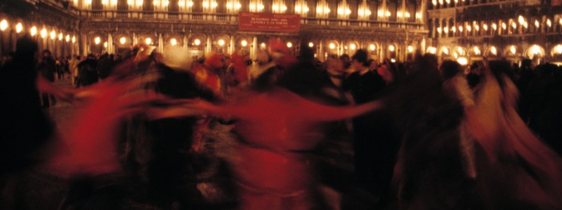 Venice-Ring Around the Rosy in St. Mark's square at Carnival, color landscape photo