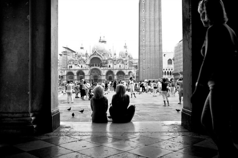 Venice - tourists stare at St. Mark's square